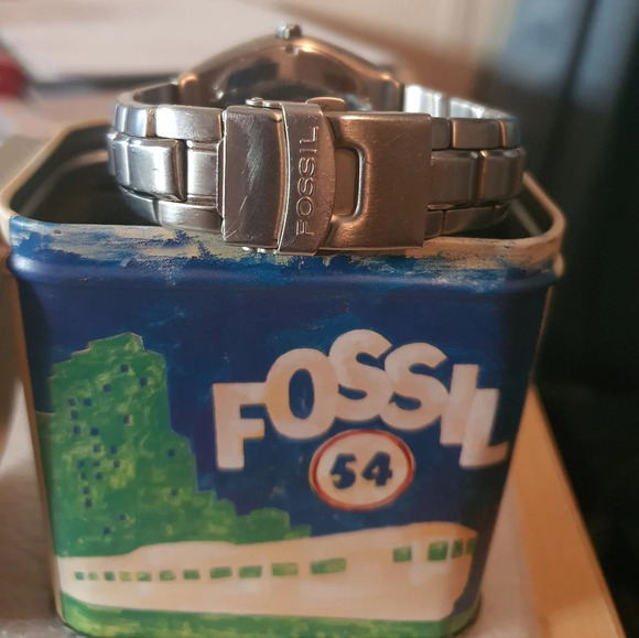 Fossil Blue BQ-9038 Silver/Blue Stainless Steel Multi Function Men's Watch - Picture 2 of 3